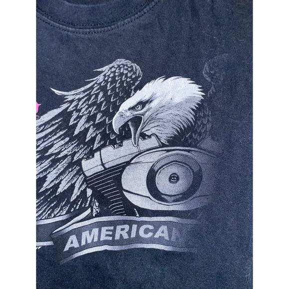 Womens Sangers Cycles Shirt Legendary Heritage American Black Top Tee 2010 M - Picture 3 of 10